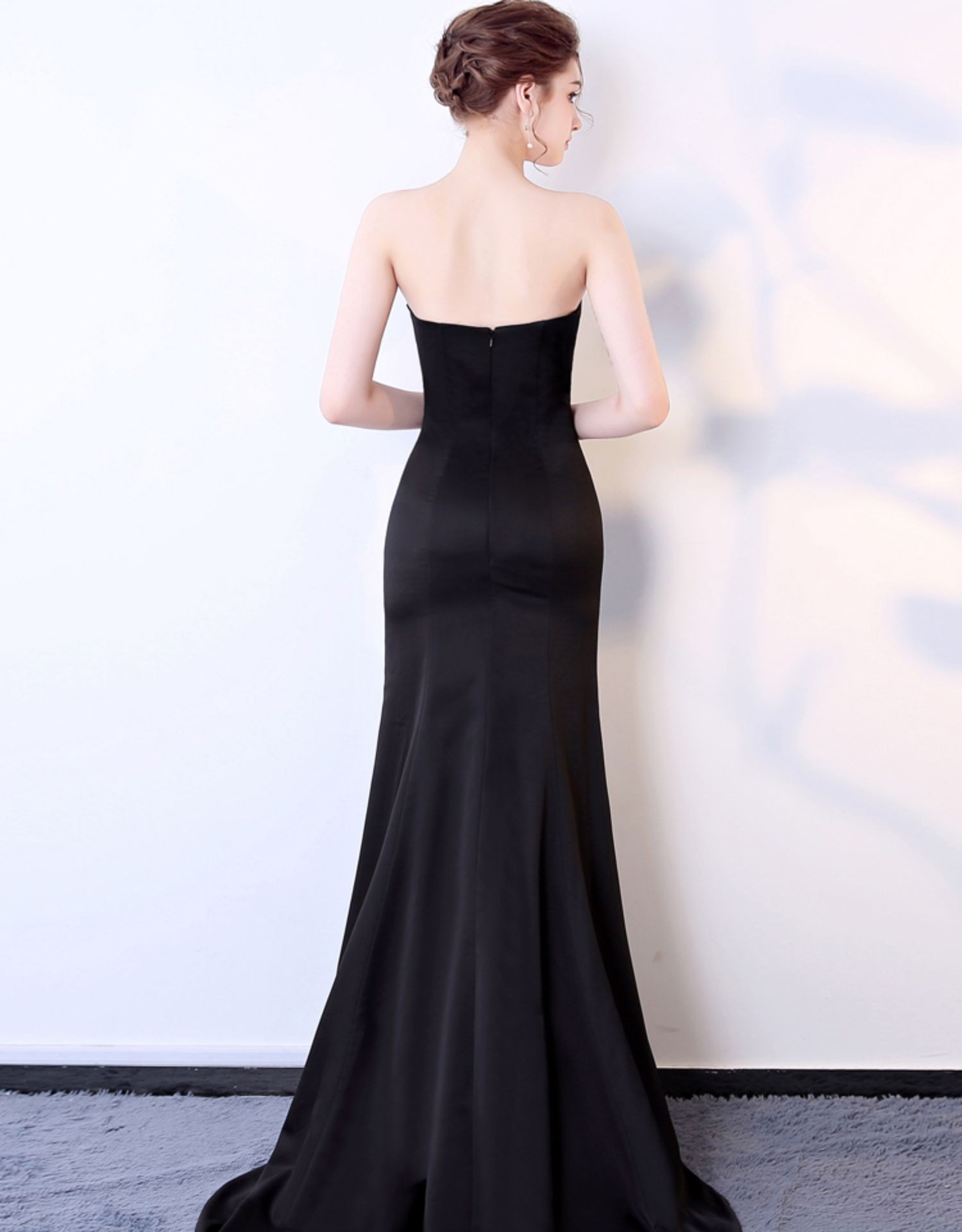 礼服裙女秋季宴会气质高端抹胸红色晚礼服鱼尾开叉高级感性感长裙