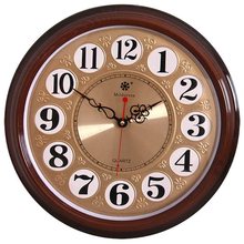 七王星16英寸客厅大挂钟40厘米圆形中式静音钟表办公用石英钟挂表