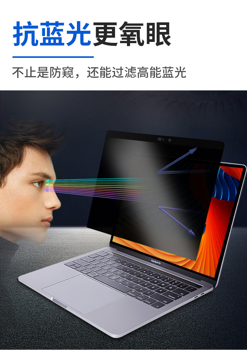 适用macbook电脑防窥膜air13.3苹果笔记本15寸16防偷窥mac pro