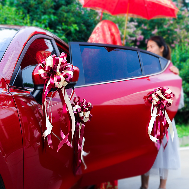 婚车拉花批发装饰结婚车队副车彩带婚礼汽车花车布置婚庆用品大全