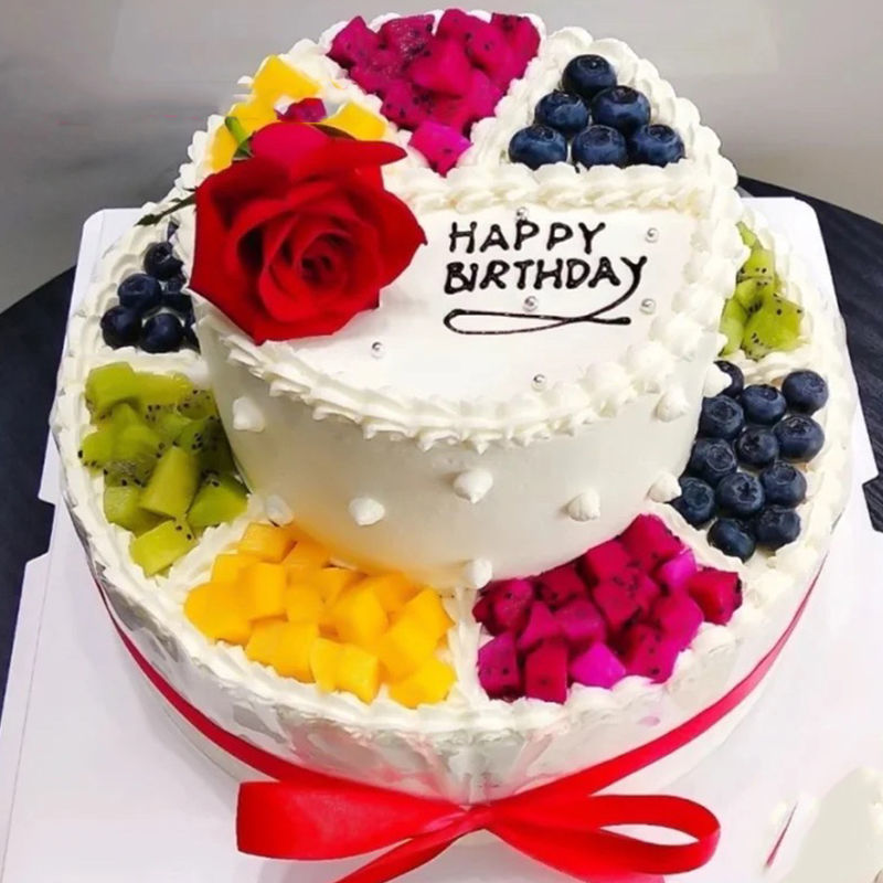 水果生日蛋糕网红双层奶油蛋糕儿童男女同城配送上海北京广州