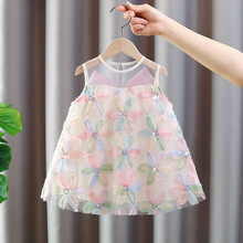 q503新款儿童夏季公主裙薄款裙子女童连衣裙花朵连衣裙(一件起批)