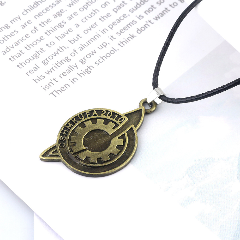 动漫新款 游戏周边 命运石之门项链 胸针命运齿轮吊坠 徽章外贸