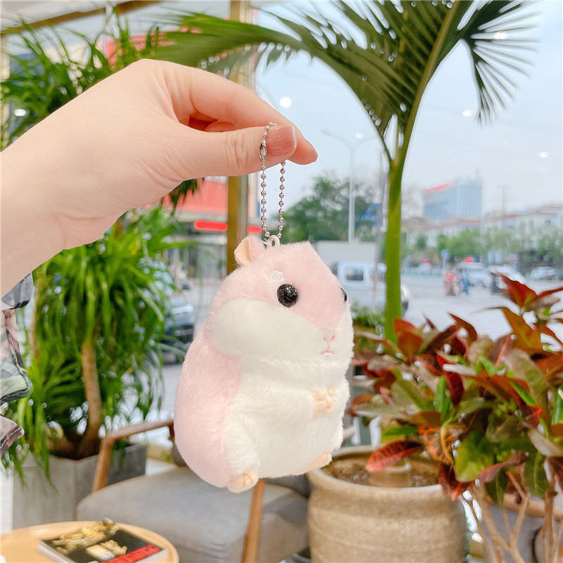 Cute Hamster Plush Toy Doll Schoolbag Pendant Little Hamster Key Chain Girl Gift Keychain Doll