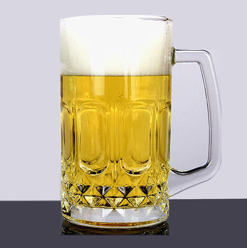 3扎啤杯带把玻璃杯扎啤杯300ml水杯两元店货