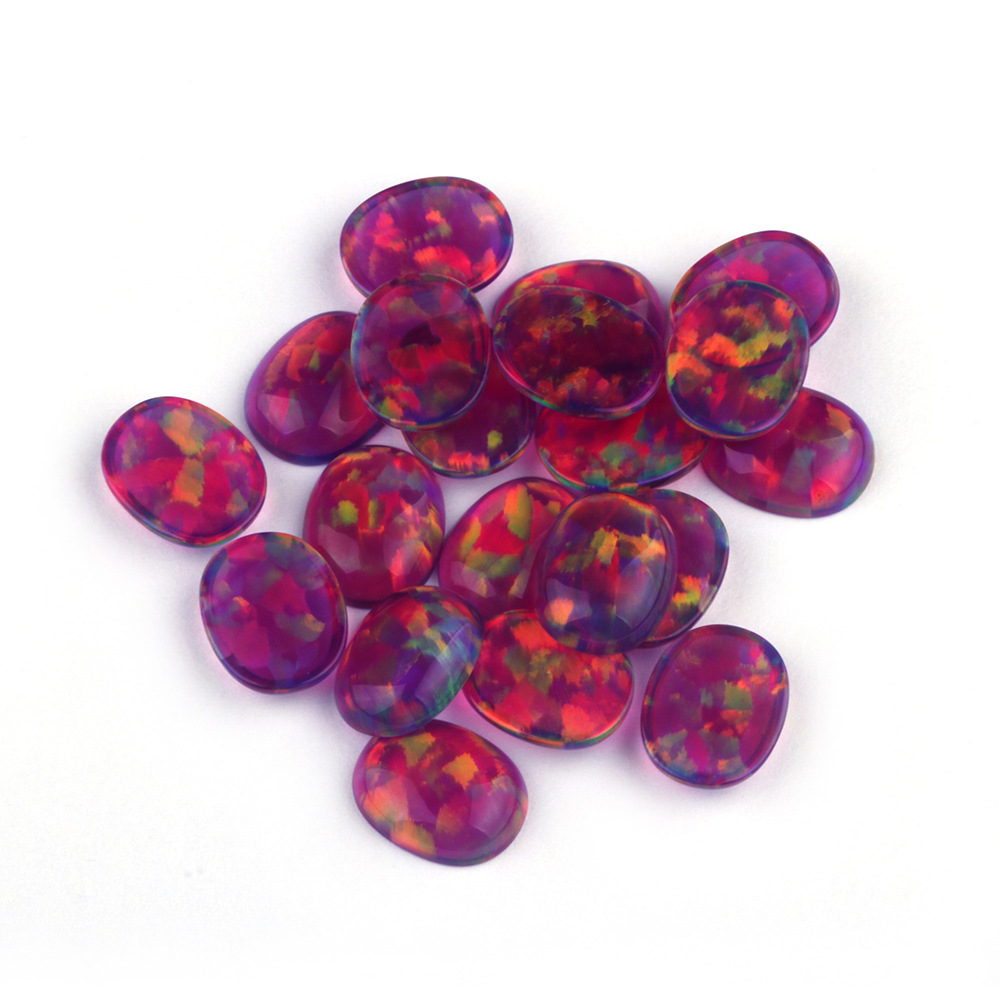 日系人工培植紫欧泊蛋形戒面 蛋白石半透明opal仿澳洲澳宝裸石