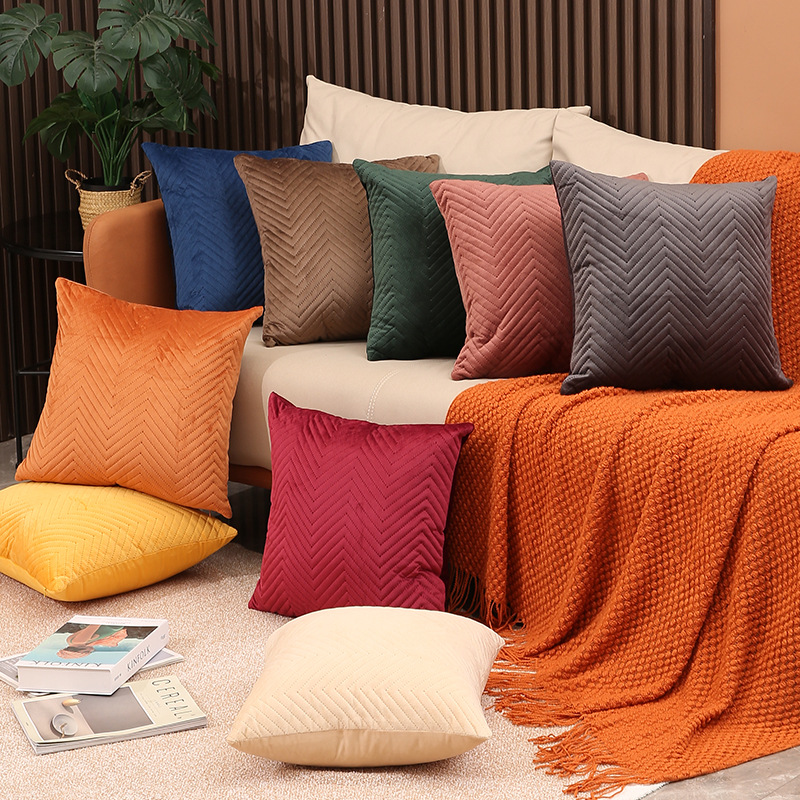 New Amazon Holland Velvet Pillow Cover Home Pillow Bed Head Cushion Cover Simple Quilting Sofa Pillow Cases Pillow Cover