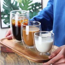 跨境专供双层杯蛋形水杯大容量拿铁咖啡杯家用隔热泡茶杯牛奶杯