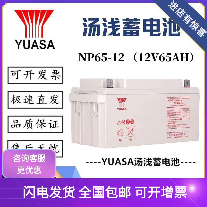 yuasa汤浅np65-12阀控式铅酸免维护蓄电池12v65aupseps直流屏基站