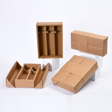 三层瓦楞纸礼品包装盒加厚350g牛卡红酒盒葡萄酒手提包装盒定制