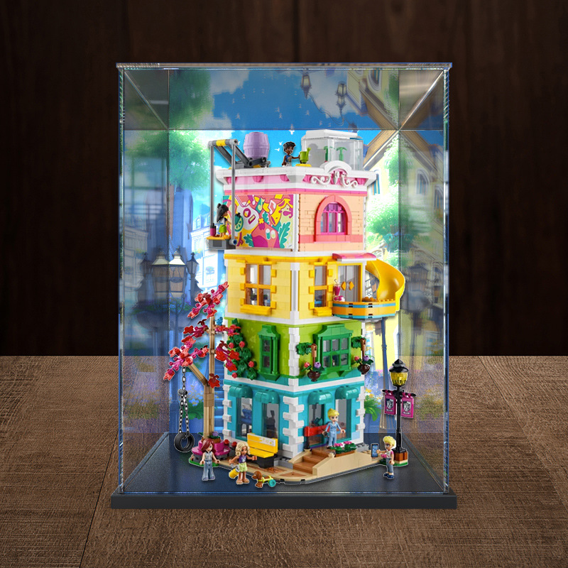 适用乐高41748心湖城休闲娱乐中心模型玩具亚克力展示盒防尘罩盒