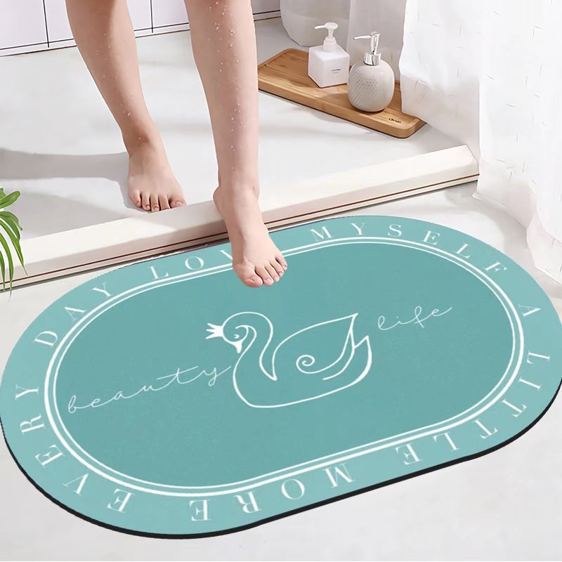 Household Pastoral Diatom Ooze Floor Mat Bathroom Entrance Entrance Hydrophilic Pad Bathroom Mat Quick-Drying Toilet Door Mat