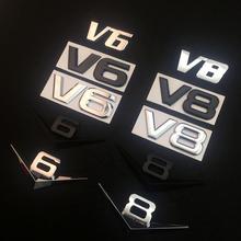 适用于汽车v6车标V8大排量标志改装金属贴标3D立体 车尾标贴车身