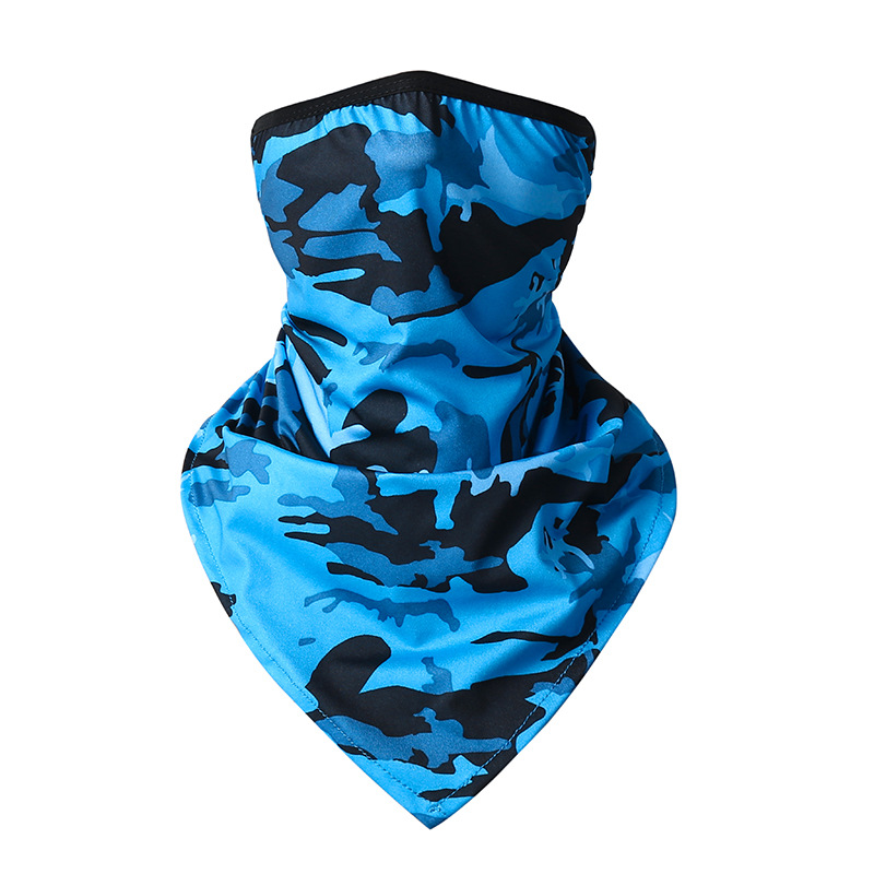 Summer Ice Silk Sun Protection Ear Hanging Scarf Bicycle Outdoor Sports Triangular Binder Breathable and Dustproof Face Care Cycling Mask