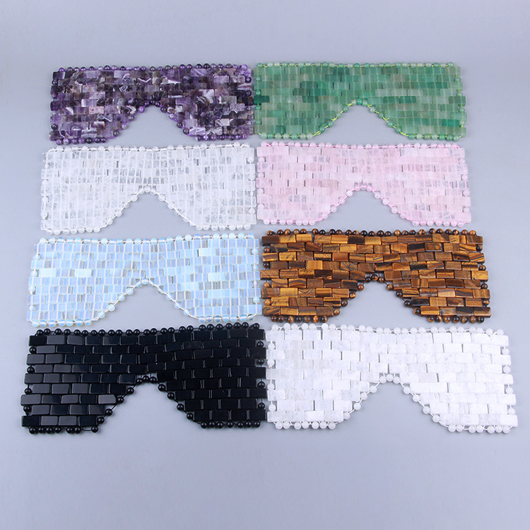 Pink Crystal Eye Mask Jade Eye Curtain Crystal Eye Mask Amethyst White Jade Mask in Stock Hot Sale