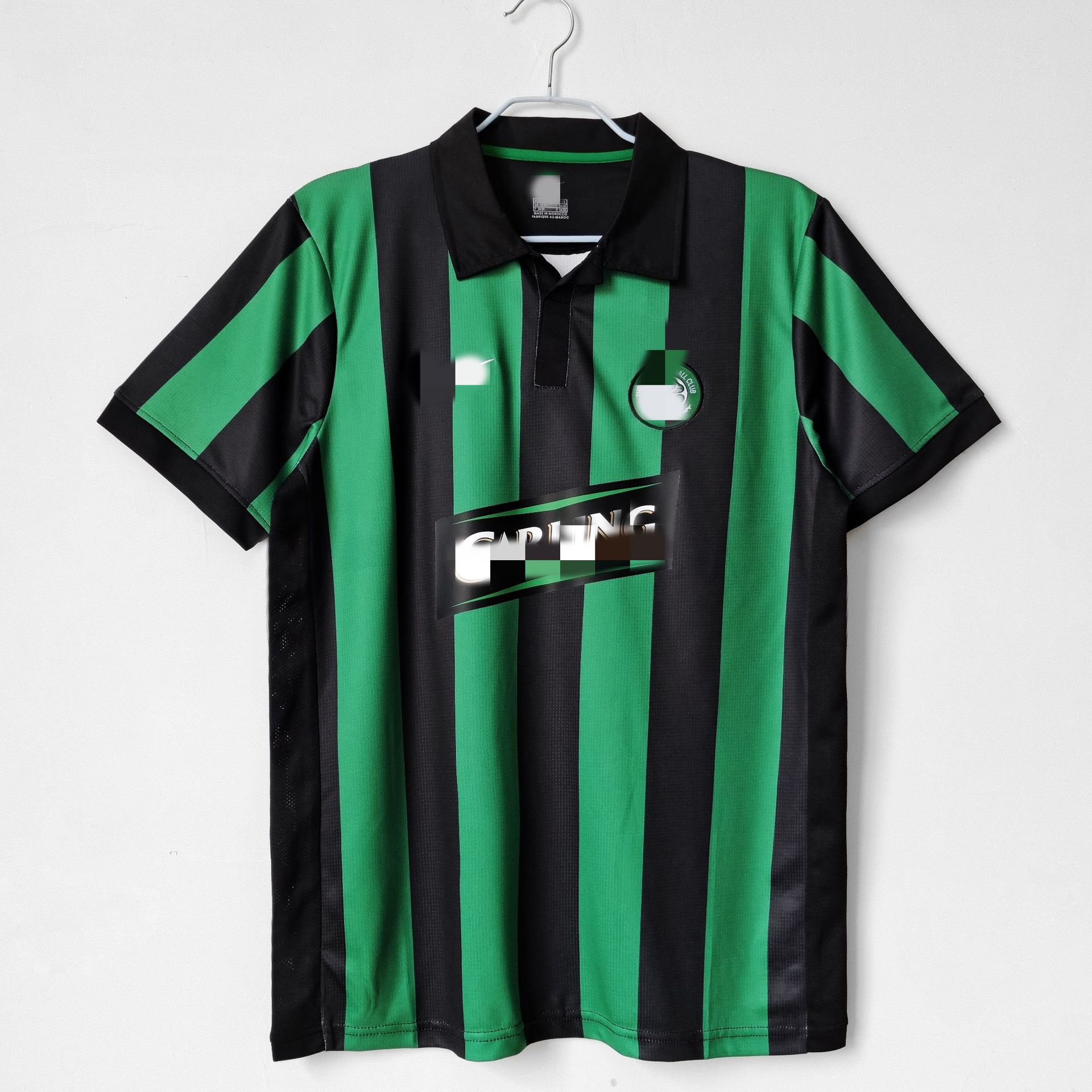 2005-06赛季凯尔特人客场复古绿色条纹球衣翻领短袖足球训练服夏