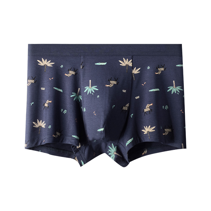 2023 Spring and Summer New Modal Men's Underwear Sewing Cartoon Printed Boxers Men's Cotton Boxers