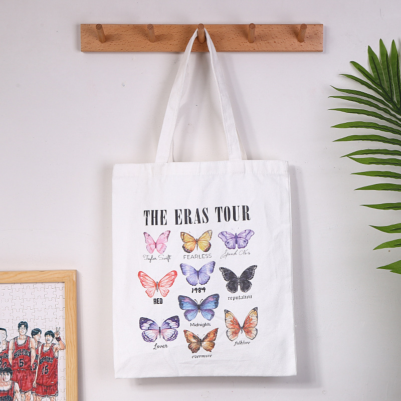 Canvas Bag Customized Wholesale Student Advertising Canvas Bag Artistic One-Shoulder Customized Spot Blank Portable Canvas Bag