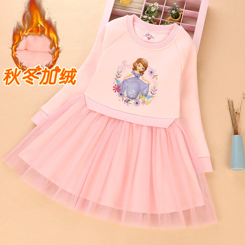 宝宝纱裙秋冬款卫衣裙儿童公主裙女童加绒连衣裙宝宝纱裙淘宝供货