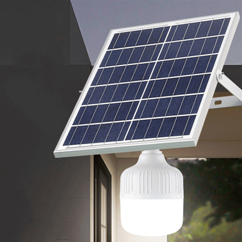 热销推荐50w太阳能球泡灯 节能灯农村家用移动式超亮停电室内灯泡