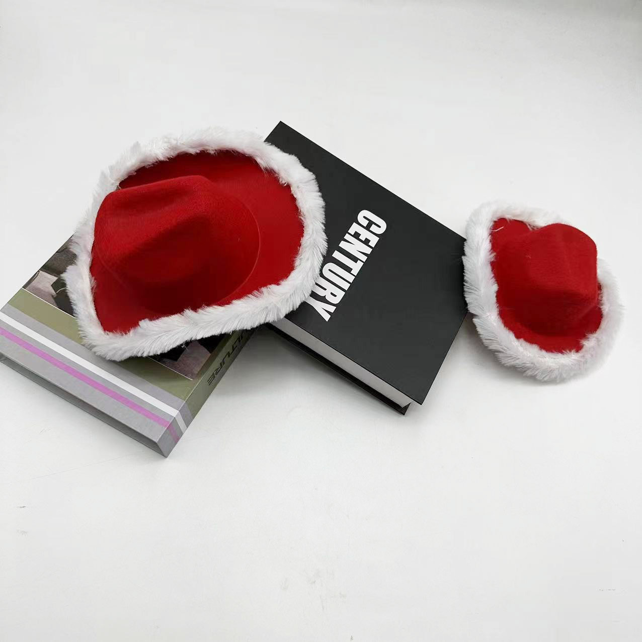 Pet Christmas Hat Diy plus Decorative Belt Cross-Border Hot Selling Hot Sale Hat Felt Holiday Kitten Party Atmosphere Hat