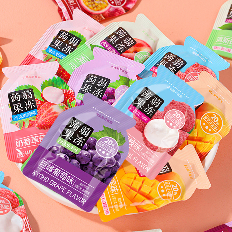蒟蒻果冻儿童低卡零脂肪吸吸果冻布丁休闲办公室网红零食批发整箱