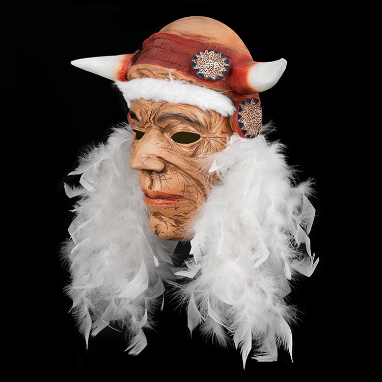 万圣节面具乳胶头套印第安酋长同款头套扮演cos化妆舞会扮演道具