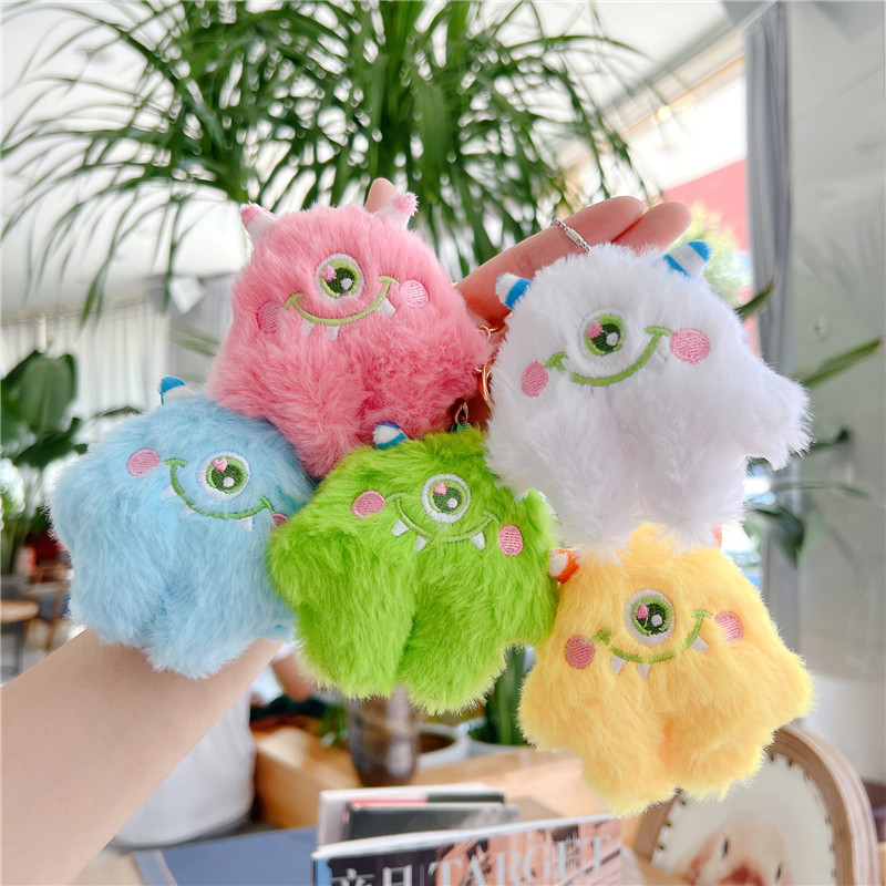 Cartoon Super Cute Big Eye Monster Figurine Doll Little Monster Cute Girl Plush Toy Doll Pendant Bag Hanging Ornaments