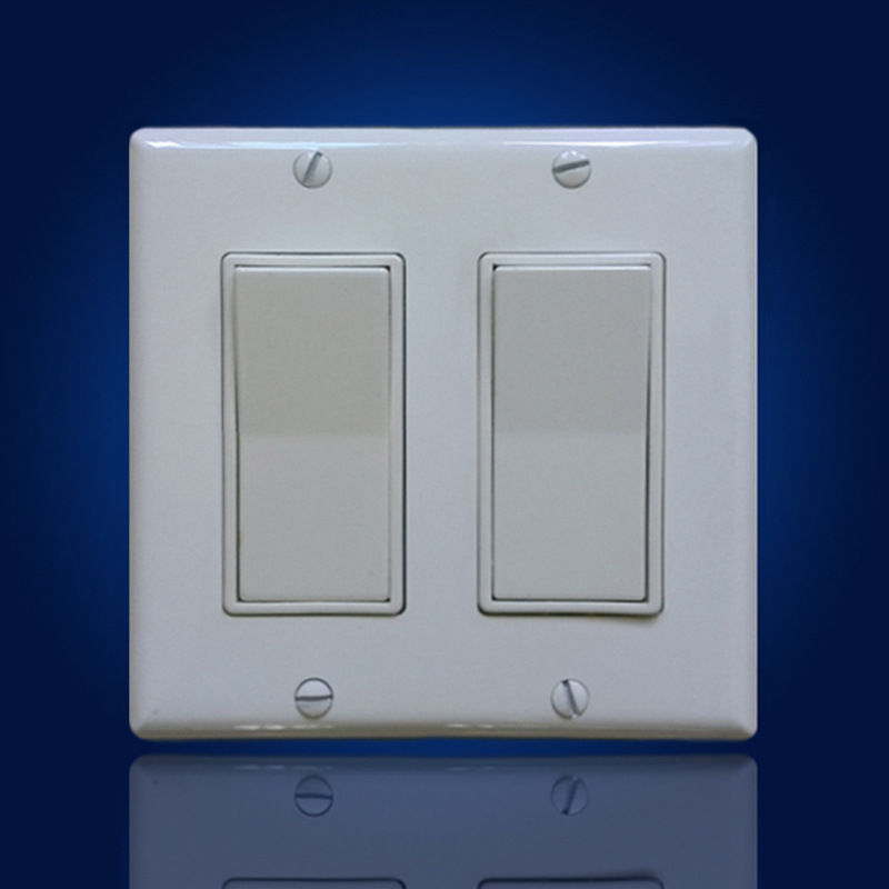 供应2位双联美标ul开关面板 120型两开单控双控家用暗装墙壁开关