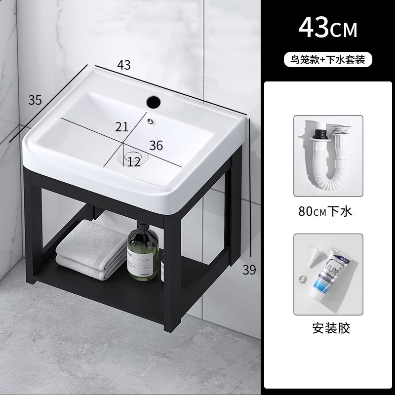 Wall-Mounted Bathroom Cabinet Small Apartment Wash Basin Ceramic Wash Basin Bathroom Face Washing Cabinet Combination Simple Cabinet Holding Basin