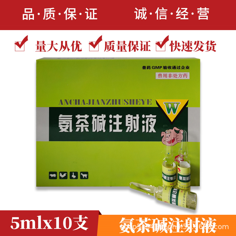 兽药兽用氨茶碱注射 液猪牛羊猫狗咳嗽喘气呼吸道疾病水肿针剂