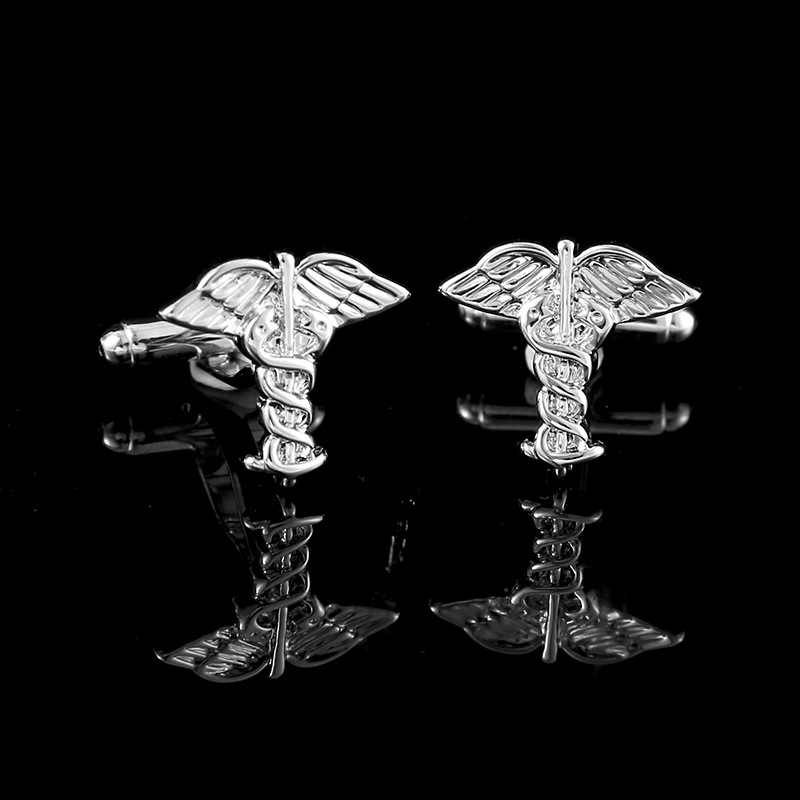 High-Grade Titanium Steel Hollow-out Tianqi Cufflink Personalized Fun Colorfast Dragonfly Cufflinks French Shirt Silver Ornament