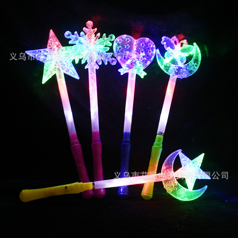 New Luminous Crystal Transparent Light Stick Five-Pointed Star Love Glow Stick Support for Help Stall Small Toys Wholesale