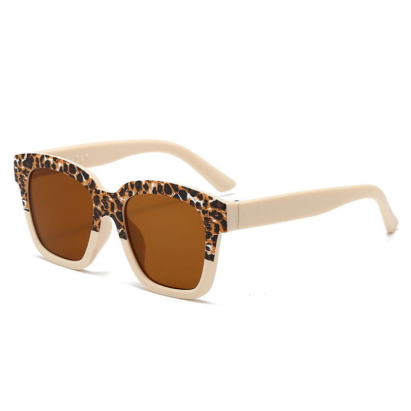 children's leopard print double-box sunglasses personalized uv-proof children's fun travel baby large frame cute sunglasses men