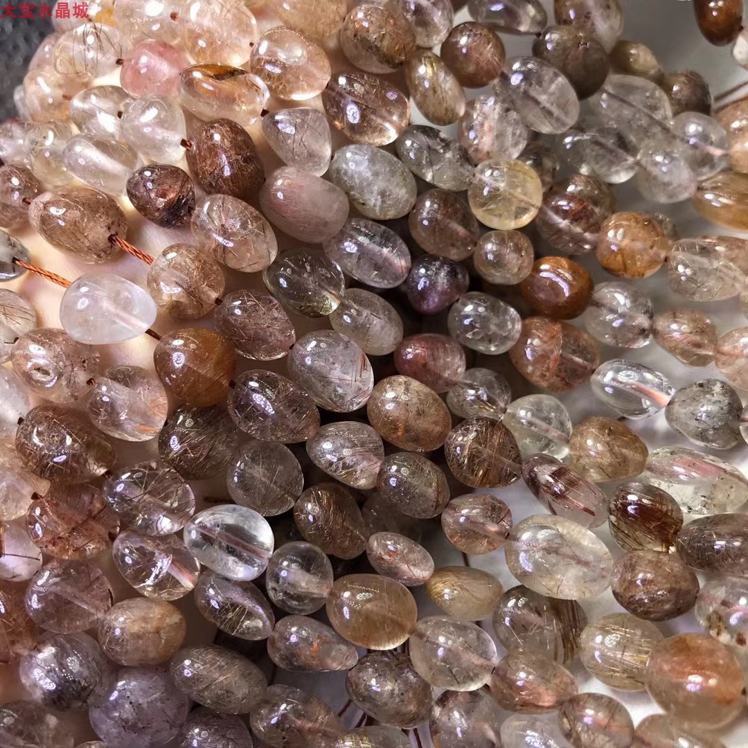 天然水晶铜发晶 随形散珠 发晶随型半成品长链 手链项链饰品-阿里巴巴