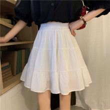 今年流行白色半身裙女装夏季高腰显瘦a字裙小个子遮胯短裙子