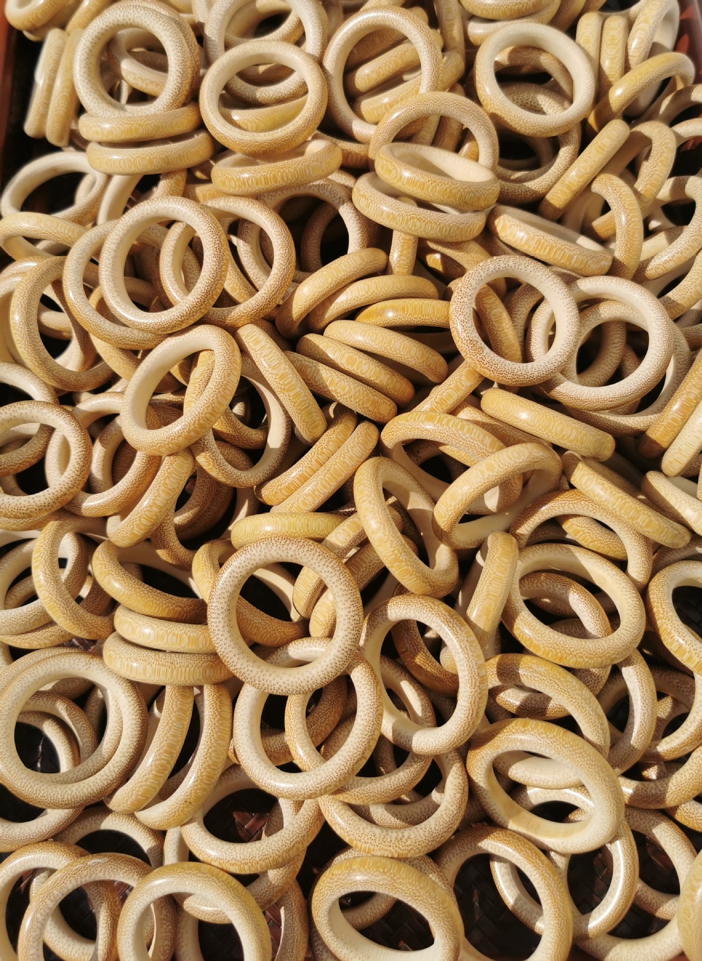 加厚手工鸟笼竹环圈挂件景区竹吊坠竹圈配件纪念品根雕原生态摆摊