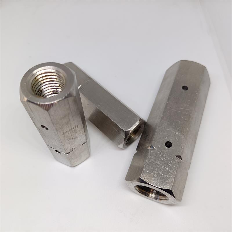 侧面带孔六角长螺母din1479 镀锌螺母扣 不锈钢花篮丝 正反扣