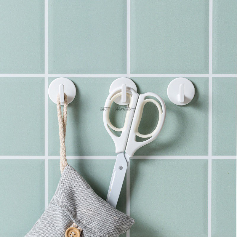 6个装小挂钩 粘钩无痕塑料迷你挂钩免钉粘胶壁挂厨房挂勾墙上钩子