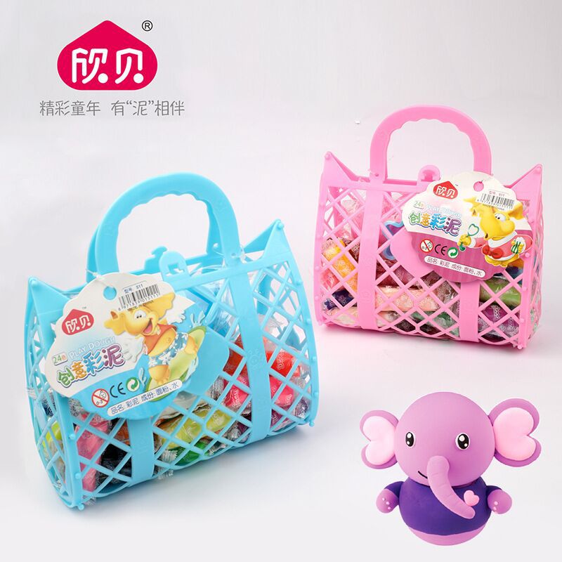 Xinbei Factory Wholesale Basket Plasticene Diy Handmade Colored Clay Clay Children 24 Colors