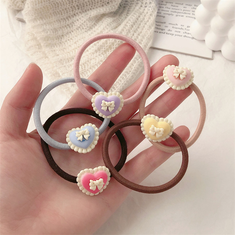 Korean Style Love Bow Tie Headband Hair Band Simple High Elastic Durable Ponytail Does Not Hurt Hair Band Female Hair Rope