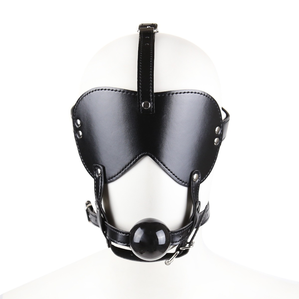 厂家直销黑色实心口球 蒙眼眼罩多钉口塞熊猫蒙眼 红色3个月用情