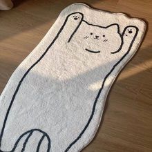 小红书ins风仿羊绒喵咪床边毯防滑耐磨地垫可机洗网红猫咪毯