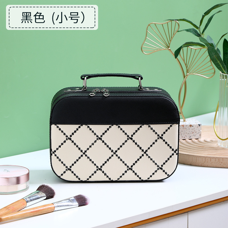 New Internet Celebrity Stitching Cosmetic Bag Women's Portable Large Capacity Ins Phoenix Storage Bag Super Popular Large and Small Portable Makeup