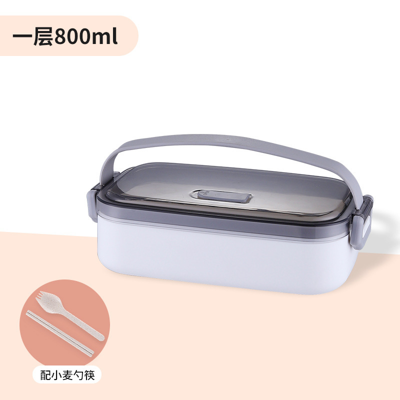 304 Stainless Steel Liner Lunch Box Multi-Layer Large Capacity Double-Layer Lunch Box Student Work Lunch to-Go Box Cross-Border