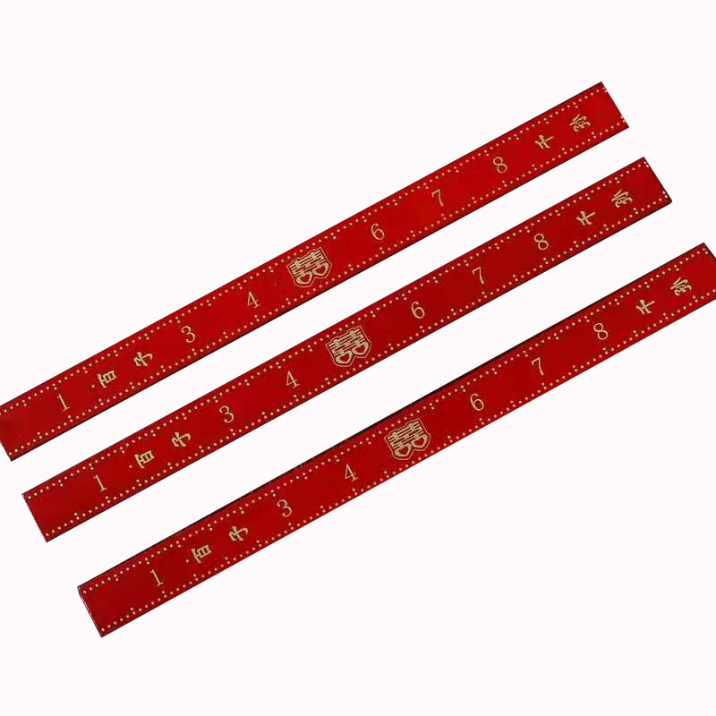 婚庆礼用品结婚新人订婚陪嫁女方嫁妆六证百子千孙尺中式红木尺子