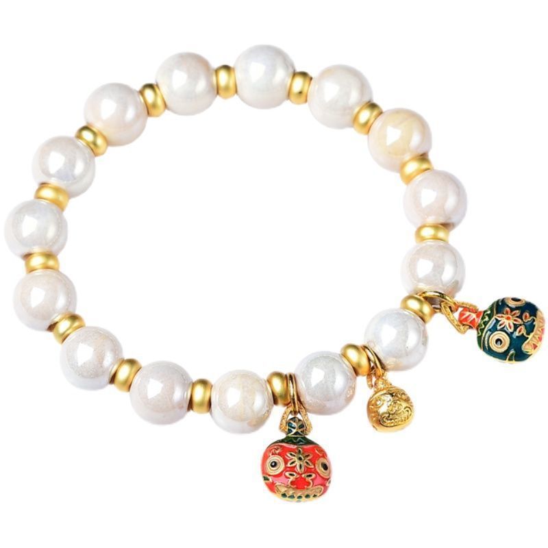 Yonghe Palace Qin Xiaoxian Same Style Fragrant Gray Colored Glaze Colorful Multi-Treasure Swallowing Gold Beast Men's and Women's Fashion Bracelet Bracelet