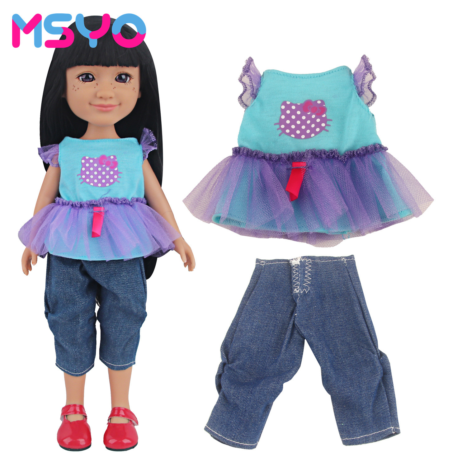 新款14寸美国女孩娃娃衣服 blythe非洲娃娃裙子 换装玩具跨境热卖