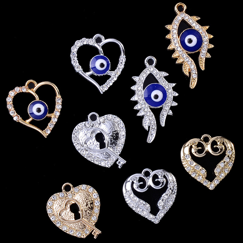 personalized all-match necklace love alloy accessories pendant creative new blue color devil‘s eye pendant in stock wholesale