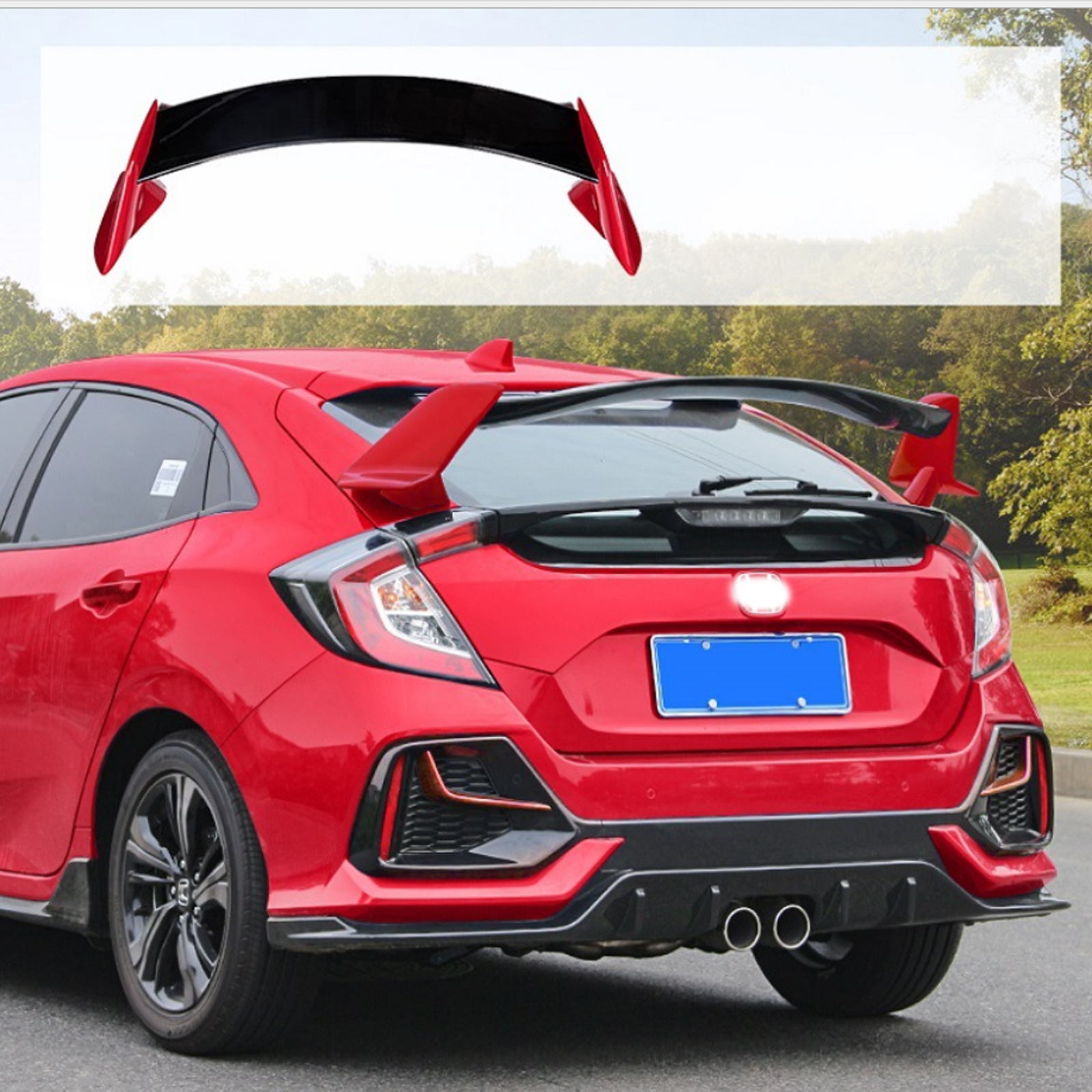 适用两厢思域尾翼typer尾翼汽车改装配件尾翼定风翼思域尾翼